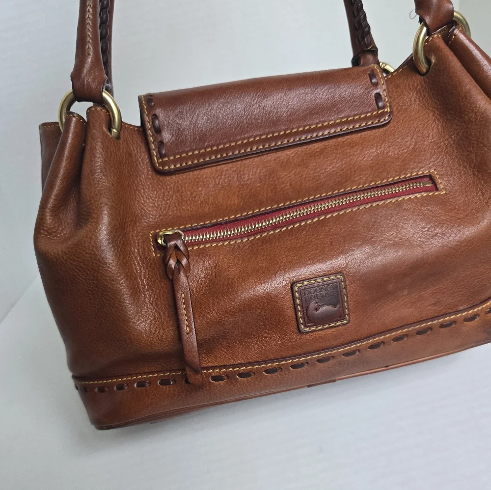 Dooney & Bourke Brown Leather Satchel - Picture 4 of 16